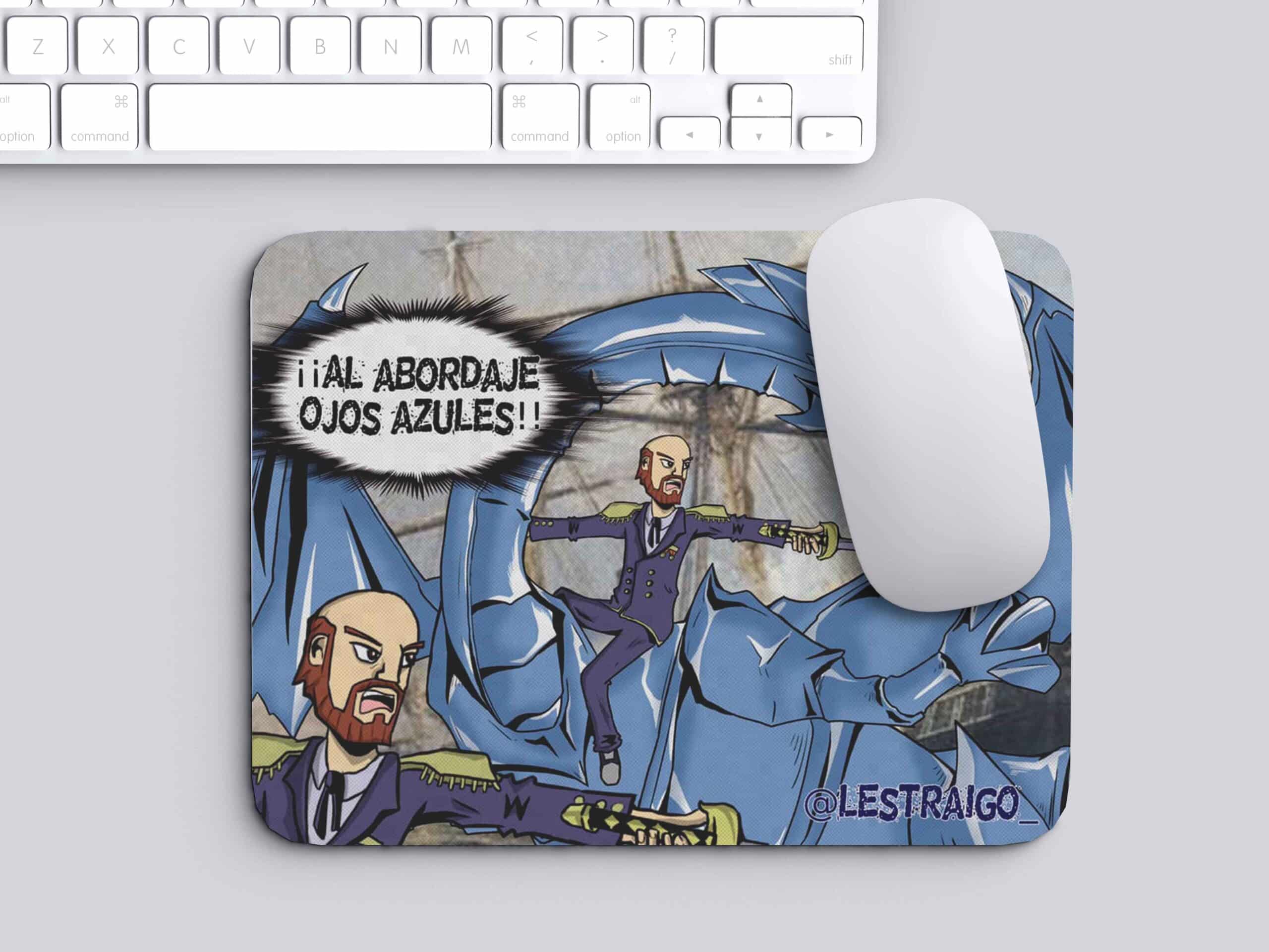 Mousepad Dragon 17 x 21 cm - Blanco Ojos Azules