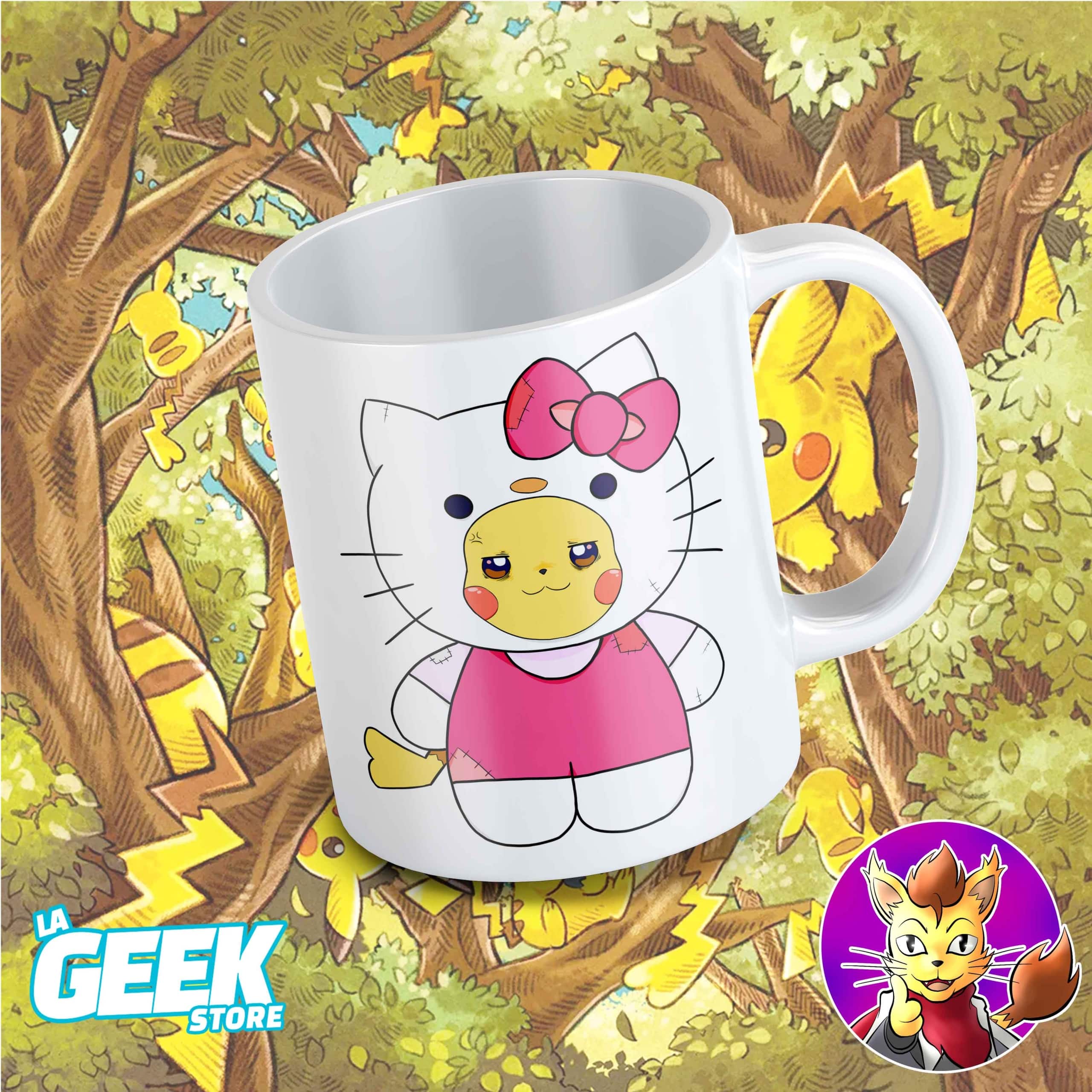 Taza Pikachu Hello Kitty - Pokemón
