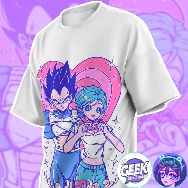 Polera manga corta - Vegeta y Bulma - Dragon Ball Super