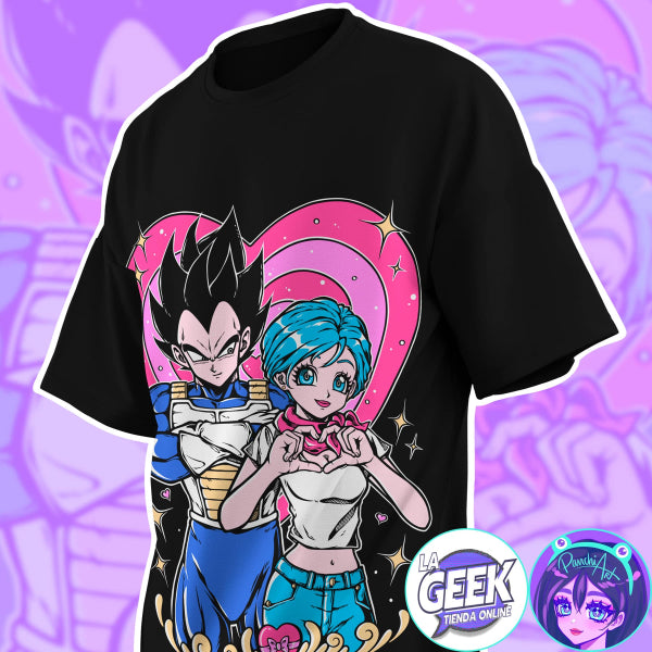 Polera manga corta - Vegeta y Bulma - Dragon Ball Super