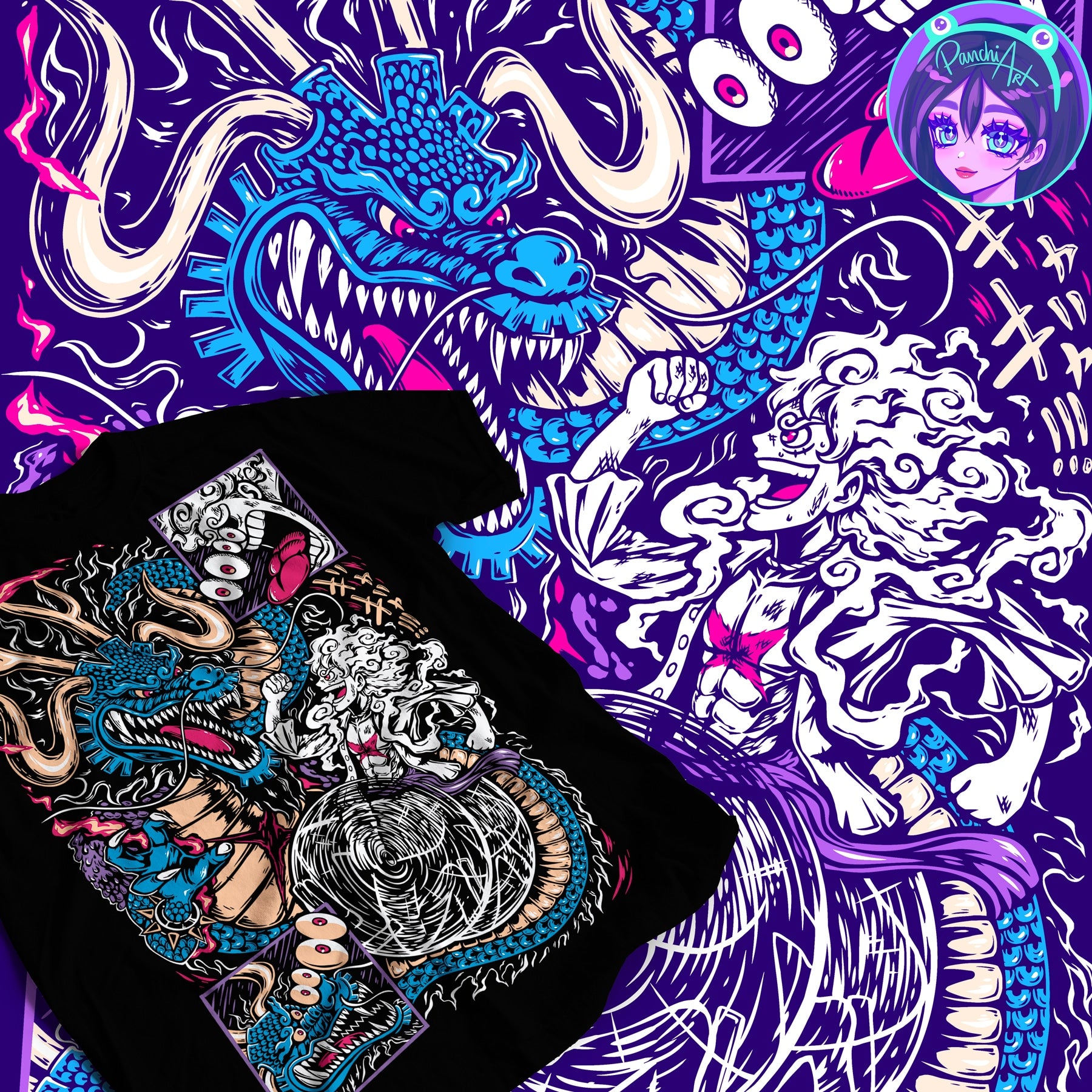 Luffy Gear 5 vs Kaido - One Piece - Panchi Art
