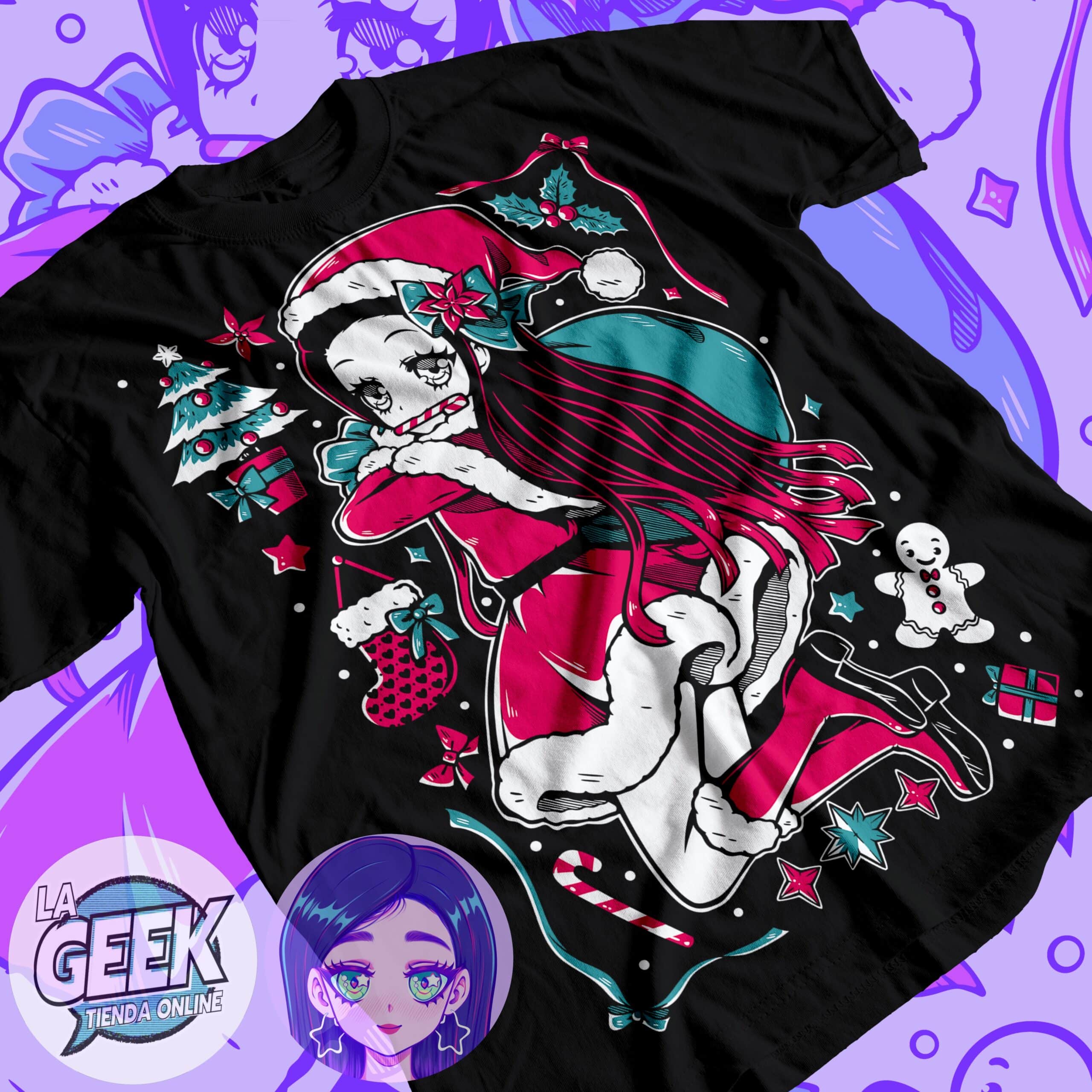 Polera - Nezuko Navideña - Kimetsu no Yaiba
