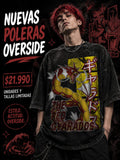 Polera Gyarados Red  Overside acid wash