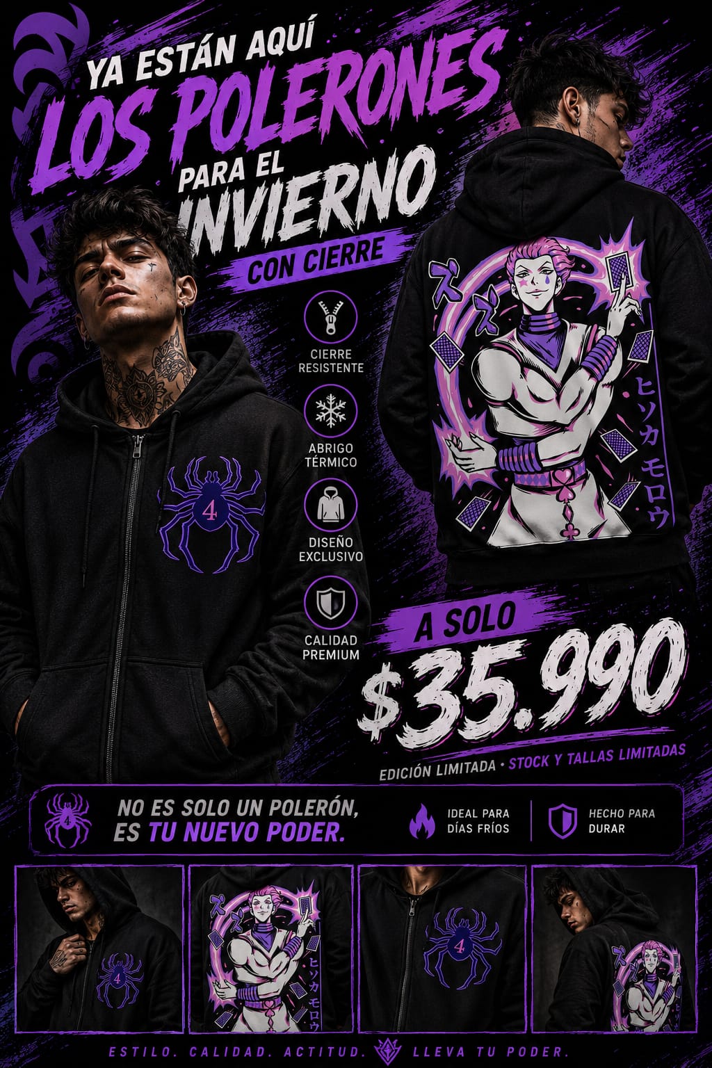 Poleron - Hoddies Hizoka con cierre