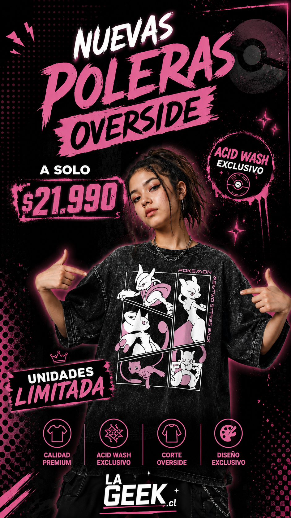 Polera mewtho overside